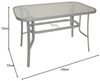 Gartentisch Tisch mit Glasplatte und Stahlgestell 120x70 cm Bild 2