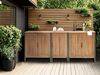 Outdoor-Küchenschrank mit Spüle IVREA Braun Schwarz zertifiziertes Akazienholz Bild 2