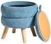 Pouf mit Stauraum HAWLEY Chenillegewebe Blau Bild 5