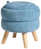 Pouf mit Stauraum HAWLEY Chenillegewebe Blau Bild 1