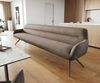 Esszimmerbank Taya-Flex 300 cm Strukturstoff Soft Taupe Kreuzgestell kantig Effektfinish Titan Taschenfederkern Bild 2