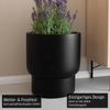 VIVANNO Blumentopf Fiberglas LIVELLO Rund - Schwarz Matt (1 St), 37x37x41 cm Bild 2