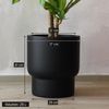VIVANNO Blumentopf Fiberglas LIVELLO Rund - Schwarz Matt (1 St), 37x37x41 cm Bild 3