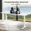 SURFOU Höhenverstellbarer Schreibtisch 160x60 cm, Ergonomischer Steh-Sitz Computertisch, Elektrischer Schreibtisch für Arbeitszimmer, Schlafzimmer, Wohnzimmer, Weiß Bild 3