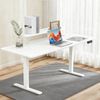 SURFOU Höhenverstellbarer Schreibtisch 160x60 cm, Ergonomischer Steh-Sitz Computertisch, Elektrischer Schreibtisch für Arbeitszimmer, Schlafzimmer, Wohnzimmer, Weiß Bild 2