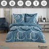 Buymax Bettwäsche Wave, Bettgarnitur, Bettbezug Set, Renforcé: 100% Baumwolle, 2 teilig, mit Reißverschluss, gemustert, Kreise, Blau, Petrol, 135x200 cm Bild 3