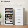 HOMCOM Kommode mit 5 Schubladen, für Kleidung und Utensilien (Schubladenschrank, 1 St, Sideboard), für Wohnzimmer, Schlafzimmer, Weiß Bild 4