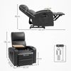 HOMCOM Massagesessel elektrisch Relaxsessel mit Massagefunktion (Ruhesessel, 1-St, Fernsehsessel), mit Fernbedienung, Drehbarem Tisch, Mikrofaser, Schwarz Bild 3