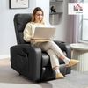 HOMCOM Massagesessel elektrisch Relaxsessel mit Massagefunktion (Ruhesessel, 1-St, Fernsehsessel), mit Fernbedienung, Drehbarem Tisch, Mikrofaser, Schwarz Bild 2