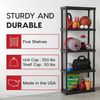 Iris USA Robustes Kunststoffregal mit 5 Ebenen, 162,6 cm hoch, 18 kg pro Regal, modulares Garagenregal, Aufbewahrungs-Organizer für Zuhause, Keller, Waschküche und Hauswirtschaftsraum, 30,5 cm T x 61 Bild 4
