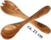 Olivenholz-erleben Salatbesteck (Set, 2-tlg, Gabel, Löffel), 30 cm aus Olivenholz Bild 2