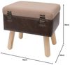 HMF Stauraumhocker handgefertigter Hocker aus Holz, dekoratives Wohnaccessoire, Vintage Sitzhocker mit Stauraum 40 x 32 x 39 cm, Braun, Klassik Bild 3