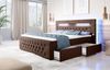 Boxspringbett Sunshine mit indirekter Beleuchtung, USB und Stauraum 140x200 Braun H2 Bild 5