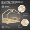 ML-DESIGN Spielbett Hausbett Kinderbett inkl. Lattenrost & Rausfallschutz Kinder Bodenbett, Abenteuerbett 70x140cm Haus Bett Himmelbett Kiefer Jugendbett Natur Bild 4