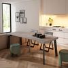 Skraut Home | Ausziehbarertisch | Multifunktionaler ausziehbarer | 220 | Für 10 Gäste | Hölzerne Beine | Moderner Stil | Zement Bild 2