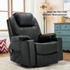 MCombo Massagesessel Relaxsessel 7050, manuell, mit Heizung, 360 Grad drehbar und schwenkbar, Leder, Schwarz, 96 x 97 x 109 cm Bild 2