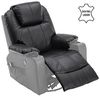 MCombo Massagesessel Relaxsessel 7050, manuell, mit Heizung, 360 Grad drehbar und schwenkbar, Leder, Schwarz, 96 x 97 x 109 cm Bild 4