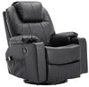 MCombo Massagesessel Relaxsessel 7050, manuell, mit Heizung, 360 Grad drehbar und schwenkbar, Leder, Schwarz, 96 x 97 x 109 cm Bild 1