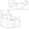 MCombo Massagesessel Relaxsessel 7050, manuell, mit Heizung, 360 Grad drehbar und schwenkbar, Leder, Schwarz, 96 x 97 x 109 cm Bild 3