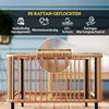 Outsunny Gartentisch aus Polyrattan, mit Glasplatte (quadrarischer Terrassentisch, 1-St, wetterfest Beistelltisch), 65 x 65 x 43 cm, für Garten, Terrasse, Balkon Naturholz Bild 5