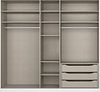 Rauch Möbel Alabama Drehtürenschrank Schrank Kleiderschrank Weiss / Grau, 5-türig, Inklusive Zubehörpaket Premium, 3 Kleiderstangen, 9 Einlegeböden, 3 Schubkästen, BxHxT 226 x 229 x 54 cm Bild 3