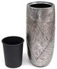 Übertopf "Edelglanz" silber, 72 cm hoch, aus Kunststein, Pflanzkübel, Blumensäule, Blumenübertopf, Pflanzgefäß für Drinnen & Draußen, Gartendeko Bild 4