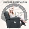 HOMCOM Relaxsessel Fernsehsessel mit Liegefunktion Wärmefunktion (Liegesessel mit Seitentasche Fußteil, 1-St, Massagesessel), mit USB-Anschlüsse TV Sessel für Wohnzimmer Dunkelgrau Bild 5