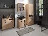 byLIVING Badezimmer Kommode WELLNESS in Artisan Eiche, Griffe aus Metall in schwarz / Badschrank mit einer Schublade und zwei Türen / B 80,5, H 77,5, T 31 cm Bild 4