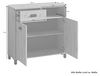 byLIVING Badezimmer Kommode WELLNESS in Artisan Eiche, Griffe aus Metall in schwarz / Badschrank mit einer Schublade und zwei Türen / B 80,5, H 77,5, T 31 cm Bild 3