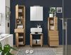 Stella Trading SLIEMA Spiegelschrank Bad mit LED-Beleuchtung in Eiche Optik FSC-Zertifiziert - Badezimmerspiegel Schrank mit viel Stauraum - 60 x 67 x 20 cm (B/H/T) Bild 2