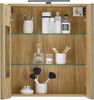 Stella Trading SLIEMA Spiegelschrank Bad mit LED-Beleuchtung in Eiche Optik FSC-Zertifiziert - Badezimmerspiegel Schrank mit viel Stauraum - 60 x 67 x 20 cm (B/H/T) Bild 4