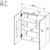Stella Trading SLIEMA Spiegelschrank Bad mit LED-Beleuchtung in Eiche Optik FSC-Zertifiziert - Badezimmerspiegel Schrank mit viel Stauraum - 60 x 67 x 20 cm (B/H/T) Bild 3