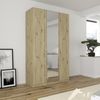 Rauch Möbel Alabama, Kleiderschrank für Schlafzimmer, Kinderzimmer, Wohnzimmer, Garderobe, Flur, 3-türig, Spiegel, mit Zubehör Classic, Farbe Eiche Artisan, Holz, Breite 136 cm Bild 2