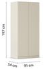 rauch Drehtürenschrank Kleiderschrank Schrank Garderobe Wäscheschrank COSTA Breite 91 cm (in 3 Ausstattungen BASIC/CLASSIC/PREMIUM) mit griffloser Front und Push-to-Open Funktion MADE IN GERMANY Bild 3