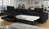 Menzzo Antoni Schlafsofa, Kunstleder (P.U.), Schwarz, 200 Bild 3
