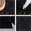 Teppich Wohnzimmer Hochflor Super Shaggy - 200x290cm - Schwarz Einfarbig Uni Flauschig Modern Boho Deko Teppiche Weich Schlafzimmer Bild 4