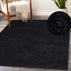 Teppich Wohnzimmer Hochflor Super Shaggy - 200x290cm - Schwarz Einfarbig Uni Flauschig Modern Boho Deko Teppiche Weich Schlafzimmer Bild 3