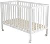 Cangaroo Baby Gitterbett Nova Holz, faltbar, höhenverstellbar, Matratze, Räder weiß Bild 2
