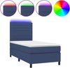 vidaXL Boxspringbett mit Matratze & LED Blau 90x190 cm Stoff 3134923 Bild 3