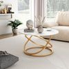 Couchtisch Calgary Weiß/Gold 79.5 x 46 cm mit großer Arbeitsfläche Vicco Bild 4