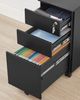Songmics Rollcontainer, mit 3 Schubladen, vormontiert, abschließbarer Büroschrank mit Hängeregistratur, Stahl, schwarz, 45 x 30 x 60 cm Bild 5