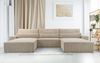 MOEBLO Wohnlandschaft DENVER U, Eckcouch aus Cordstoff Ecksofa U-Form Cord Sofa Couch Polsterecke U-Sofa - 410x85x200cm, mit Bettkasten und Schlaffunktion Bild 2