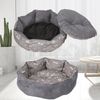 Katzenbett Hundebett Hundesofa Rund Ø60cm Grau Hundekissen Wendekissen Haustierbett Katzenliege Katzenschlafplatz Tierbett Bild 5