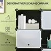 HOMCOM Kommode DIY Regalsystem mit 12 Würfeln (Aufbewahrungsregal, 148 St, DIY-Würfelregal), Kunststoff Stahl Schwarz+Weiß 125 x 32 x 125 cm Bild 4