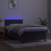 vidaXL Boxspringbett mit Matratze & LED Dunkelgrau 90x190 cm Samt 3134436 Bild 4