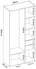 Dmora - Großer Kleiderschrank Borla, Schlafzimmermöbel, Schrank, Garderobe, 98x45 h205 cm, Weiß und Eiche Bild 2