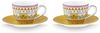 PiP Studio Espressotasse Lily&Lotus Yellow Espressotasse mit Untertasse 0,12l Set2, Porzellan Bild 2