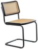 DRW Set mit 4 Stühlen aus Holz, Rattan und Metall in Natur und Schwarz, 48 x 53 x 81 cm Bild 1