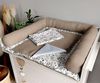 Wickelauflage Set 6-teilig – Wickelunterlage aus Baumwolle & Waffelstoff – Baby Wickelauflage – Geschenk zur Babyparty – Wickeltischauflage – 75x75 cm (Breite x Tiefe), Zweige und braun Bild 5