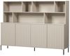 Wandschrank Gravure aus Kiefernholz, skandinavisches Design, hellgrau Dust, Push-to-Open-System Bild 4